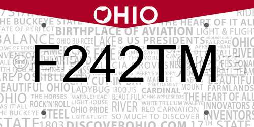 F242TM Ohio License Plate