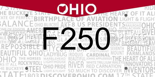 F250 Ohio License Plate