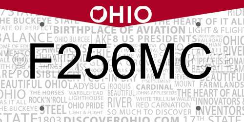 F256MC Ohio License Plate