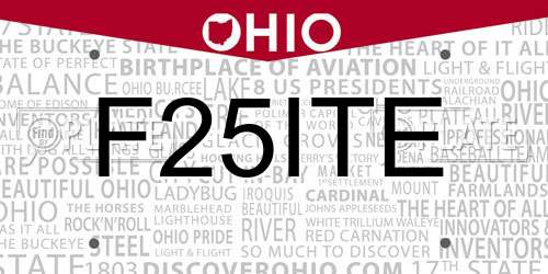 F25ITE Ohio License Plate