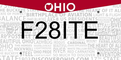 F28ITE Ohio License Plate