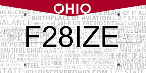 F28IZE Ohio License Plate