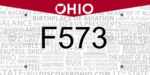 F573 Ohio License Plate