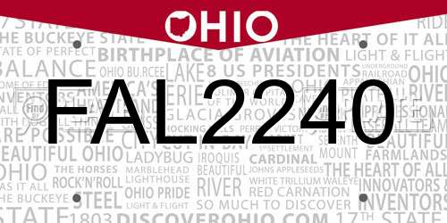 FAL2240 Ohio License Plate