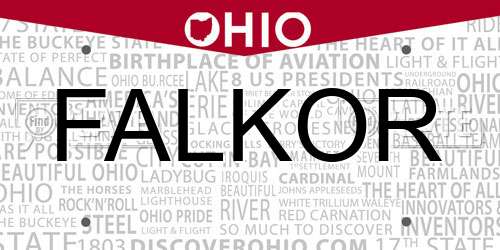 FALKOR Ohio License Plate