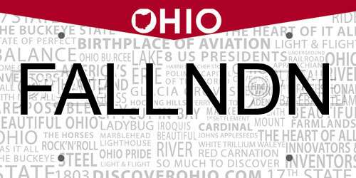 FALLNDN Ohio License Plate