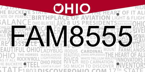 FAM8555 Ohio License Plate