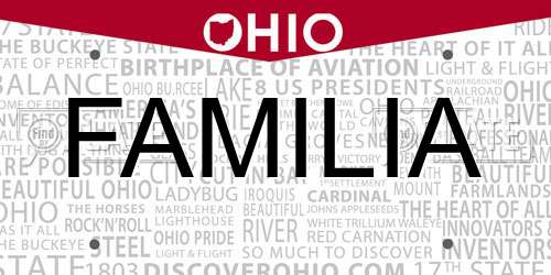 FAMILIA Ohio License Plate