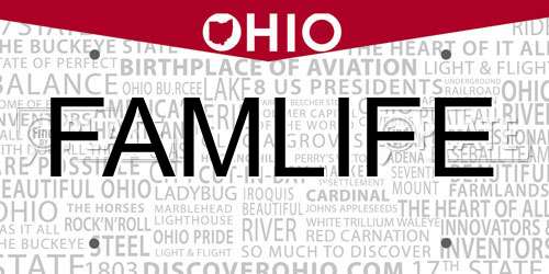 FAMLIFE Ohio License Plate