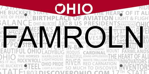 FAMROLN Ohio License Plate