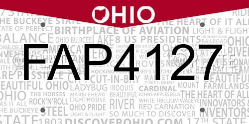 FAP4127 Ohio License Plate