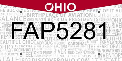 FAP5281 Ohio License Plate