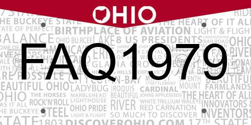 FAQ1979 Ohio License Plate