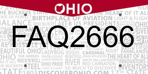 FAQ2666 Ohio License Plate