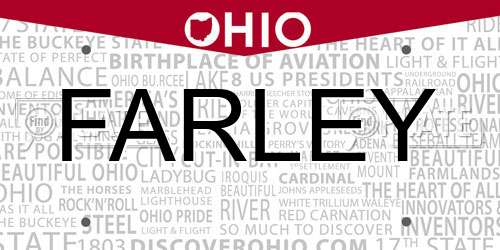 FARLEY Ohio License Plate
