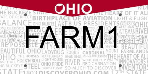 FARM1 Ohio License Plate