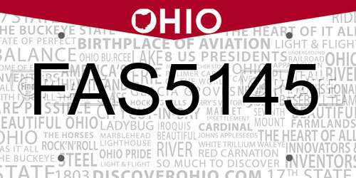 FAS5145 Ohio License Plate