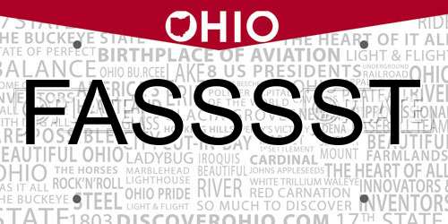 FASSSST Ohio License Plate