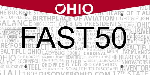FAST50 Ohio License Plate