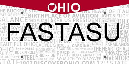 FASTASU Ohio License Plate