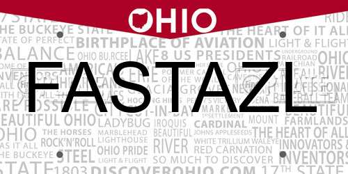 FASTAZL Ohio License Plate