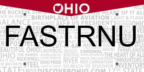 FASTRNU Ohio License Plate
