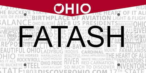 FATASH Ohio License Plate