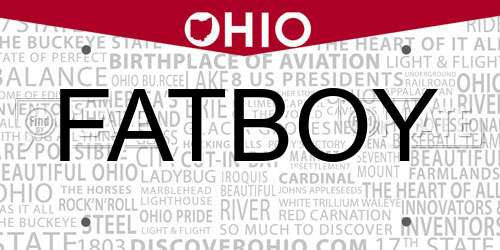 FATBOY Ohio License Plate