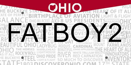 FATBOY2 Ohio License Plate