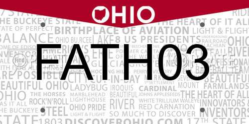 FATH03 Ohio License Plate