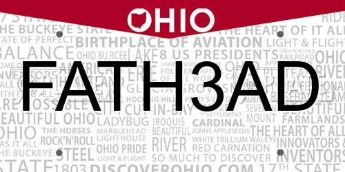 FATH3AD Ohio License Plate