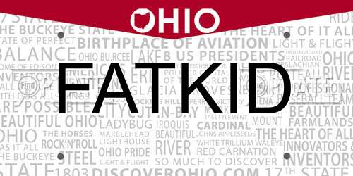 FATKID Ohio License Plate