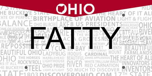 FATTY Ohio License Plate