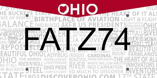 FATZ74 Ohio License Plate