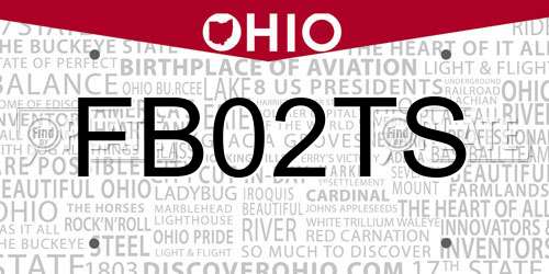 FB02TS Ohio License Plate