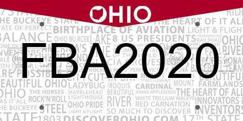 FBA2020 Ohio License Plate