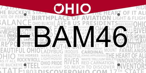 FBAM46 Ohio License Plate