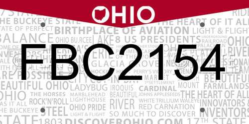 FBC2154 Ohio License Plate