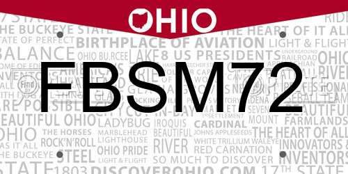 FBSM72 Ohio License Plate
