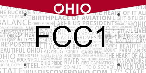FCC1 Ohio License Plate