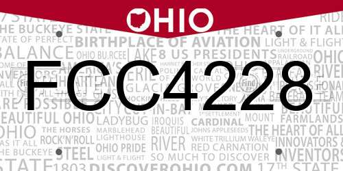 FCC4228 Ohio License Plate