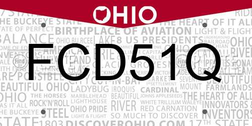 FCD51Q Ohio License Plate