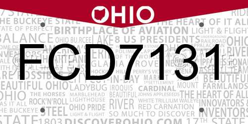 FCD7131 Ohio License Plate
