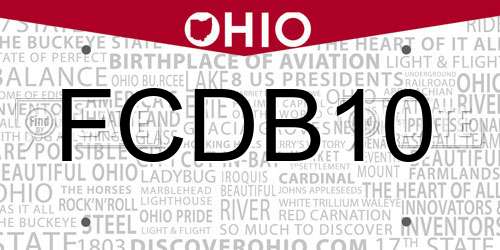 FCDB10 Ohio License Plate
