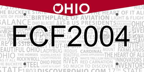 FCF2004 Ohio License Plate