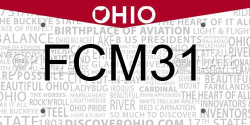 FCM31 Ohio License Plate