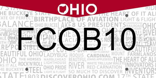 FCOB10 Ohio License Plate