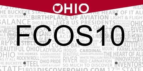 FCOS10 Ohio License Plate