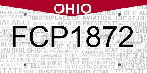 FCP1872 Ohio License Plate