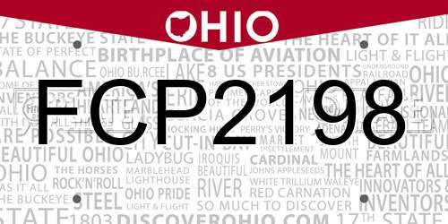 FCP2198 Ohio License Plate